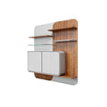 **Étagère murale moderne en bois et verre**