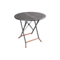 **Table pliante ronde en métal avec perforations - Design compact et moderne**